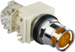 Harmony 9001K Illuminated Push-Button, 30mm, Amber, IP66, 24-28V