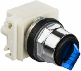 Illuminated Selector Switch, 30mm, Blue, 3 Positions, 24-28V