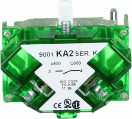 Harmony 9001K Contact Block, 1 NO, Silver Alloy, 0...600V, IP20