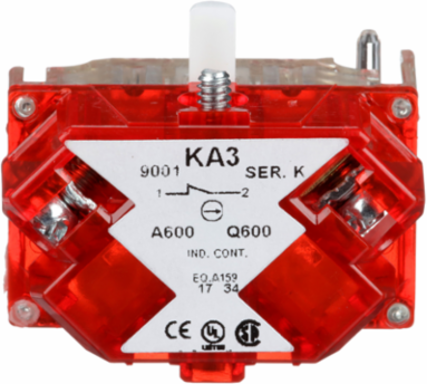 Contact Block, 1NC, 0...600V, Screw Clamp Terminal, Silver Alloy Contacts