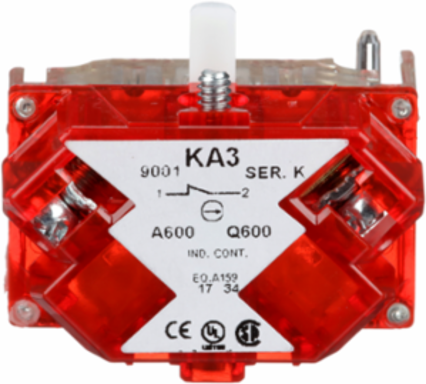 Contact Block, 1NC, 0...600V, Screw Clamp Terminal, Silver Alloy Contacts