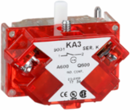 Contact Block, 1NC, 0...600V, Screw Clamp Terminal, Silver Alloy Contacts