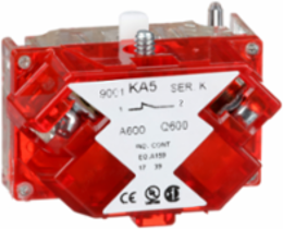 Harmony 9001K Contact Block, 0-600V, 1 NC, Screw Clamp Terminals, IP20