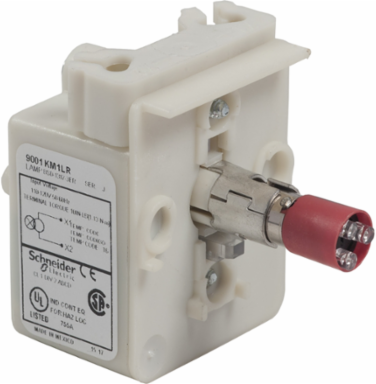30mm Push Button, Types K, SK or KX, light module, transformer, red 6V LED lamp, 110/120 VAC 50/60 Hz