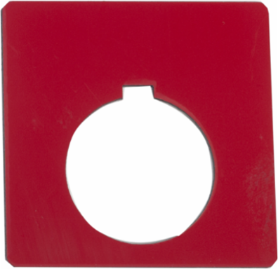 Blank Legend 30mm Plastic Red with Black Letters 57mm Square