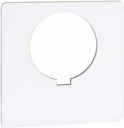 Blank Legend Plate, 30 mm Diameter, Plastic, White with Black Marking
