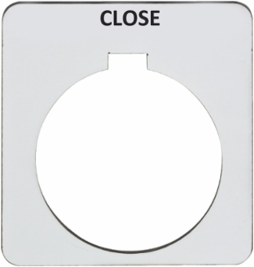 Harmony 9001K 30mm Plastic Legend Plate with BLACK CLOSE Marking
