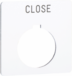 Harmony 9001K Legend Plate, 30 mm, Plastic, Marking CLOSE