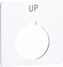 Harmony 9001K Pushbutton Legend Plate, 30 mm, Plastic, White with Black UP Marking