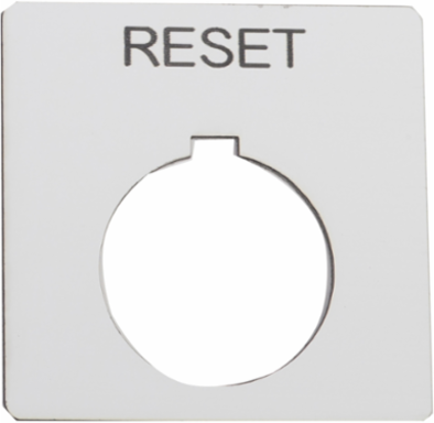 Harmony 9001K Pushbutton Marking RESET, 30 mm Square, Plastic, White