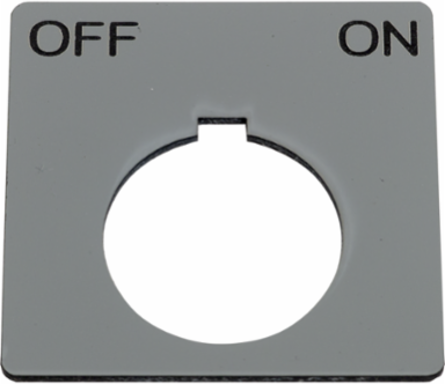 Harmony 30mm Plastic Marking OFF-ON, Silver with Black Letters