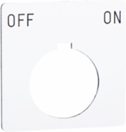 Harmony 9001K ON-OFF Legend Plate, 30 mm, Plastic, White, 57 mm Square