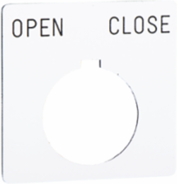 Harmony Pushbutton Legend Plate, 30 mm, Plastic, OPEN-CLOSE Marking