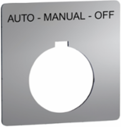 Harmony 9001K Pushbutton Legend, 30 mm, White/Black, AUTO-MANUAL-OFF