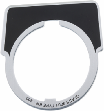 Blank Legend Plate, 30 mm Aluminium, Black/Silver, 40 x 43 mm