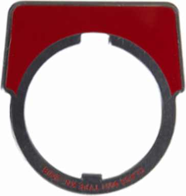Blank Legend Plate, 30 mm, Aluminium, Red with Silver Marking, 40 x 43 mm