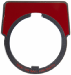Blank Legend Plate, 30 mm, Aluminium, Red with Silver Marking, 40 x 43 mm