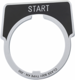Marked Legend Plate, 30 mm, Aluminium, Black with Silver START Marking