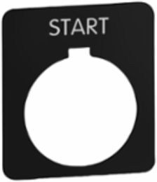 Harmony 30mm Pushbutton, Plastic, Black with White Letters, Square