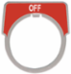 Harmony 9001K Red Marking OFF Legend Plate, 30 mm Aluminium 40x43 mm