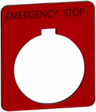 Emergency Stop Pushbutton, 30mm Plastic, Square 44.5mm, Red