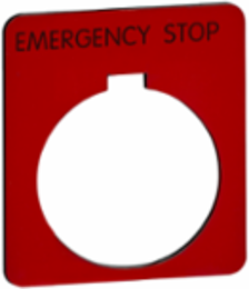 Emergency Stop Pushbutton, 30mm Plastic, Square 44.5mm, Red