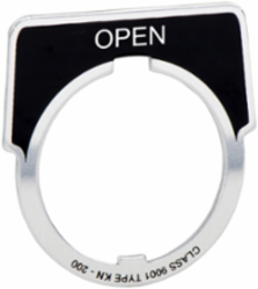 Harmony 9001K Legend Plate, 30mm Aluminium Black with Silver Marking OPEN