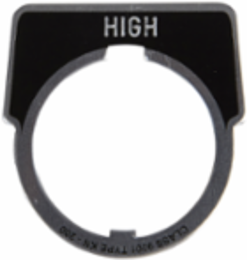 Harmony 9001K 30mm Aluminium Pushbutton Legend Plate, Black with Silver HIGH