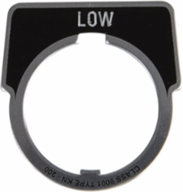 Harmony 9001K Pushbutton Legend Plate, 30 mm, Aluminium, Black with Silver Letters