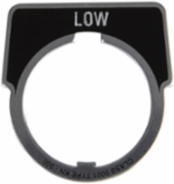 Harmony 9001K Pushbutton Legend Plate, 30 mm, Aluminium, Black with Silver Letters