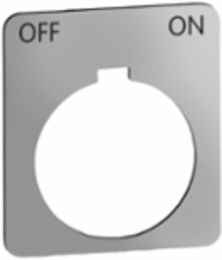 Harmony Pushbutton, 30mm, Plastic, Silver/Black, Marking OFF-ON