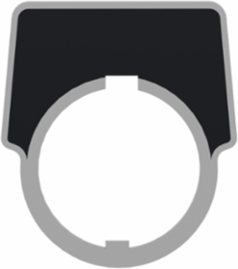 Blank Legend Plate, 30 mm, Aluminium, Black with Silver Letters, 44 x 50 mm