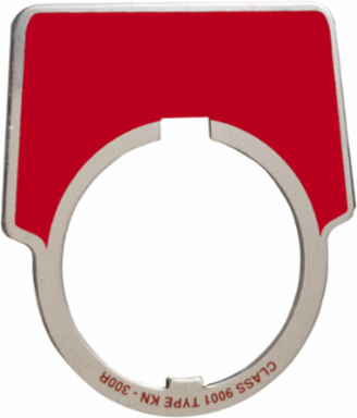 Blank Legend Plate 30 mm Aluminium Red 44 x 50 mm