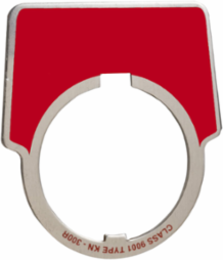 Blank Legend Plate 30 mm Aluminium Red 44 x 50 mm