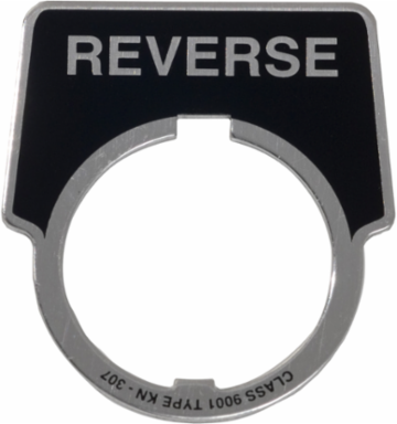 Harmony 9001K 30mm Aluminium Marking REVERSE, 44x50mm, Black/Silver