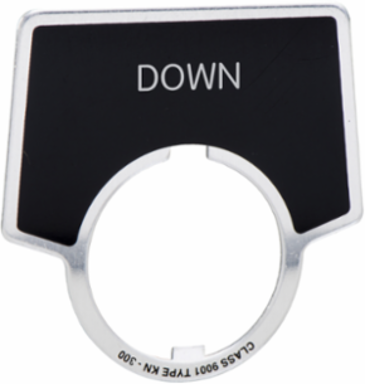 Harmony 30mm Aluminum Pushbutton, Black with Silver Letters, 44x50mm