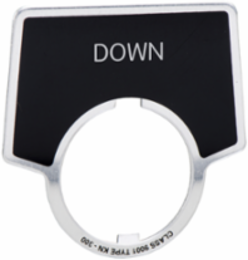 Harmony 30mm Aluminum Pushbutton, Black with Silver Letters, 44x50mm