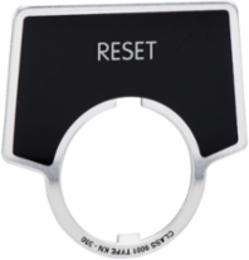 Harmony 30mm Aluminium Pushbutton with RESET Marking, Black/Silver