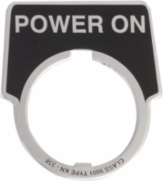 Harmony 9001K 30 mm Aluminium Pushbutton Marking "Power ON", 44 x 50 mm