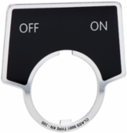 Harmony 30mm Pushbutton, Aluminium, Black with Silver Letters, Marking OFF-ON