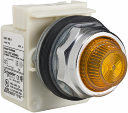 Harmony 9001K Pilot Light, 30 mm, Amber, 110-120V AC, Fresnel Lens