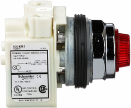 Harmony 9001K Red Pilot Light, 30 mm, 110-120V AC, Metal Bezel, IP66