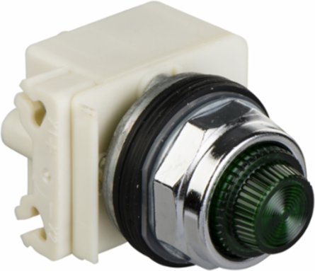 Pilot Light 30mm Yellow LED, Polycarbonate, Metal, 24-28V