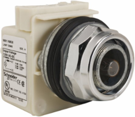 Pilot Light Head, Metal, 30 mm, 120V, Incandescent Bulb