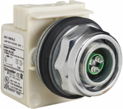 Harmony 30mm Pilot Light Head, Metal, LED Green, 120V