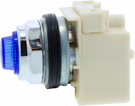Harmony 9001K 30mm Blue LED Pilot Light, Metal & Polycarbonate, 120V