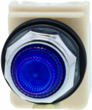 Harmony 9001K 30mm Blue LED Pilot Light, Metal & Polycarbonate, 120V