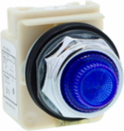 Harmony 9001K 30mm Blue LED Pilot Light, Metal & Polycarbonate, 120V