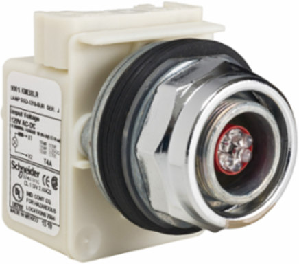 Harmony 9001K 30mm Metal Head for Pilot Light, LED Red, 120V