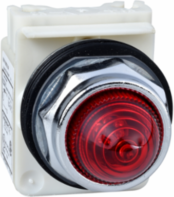 Harmony 9001K Red Domed LED Pilot Light, 30 mm, 120V AC/DC, IP66
